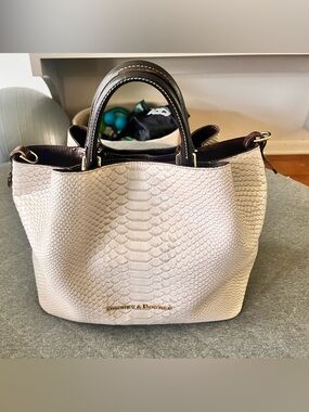 DOONEY & BOURKE Large Croc Embossed Leather Barlow Tote Orig $500